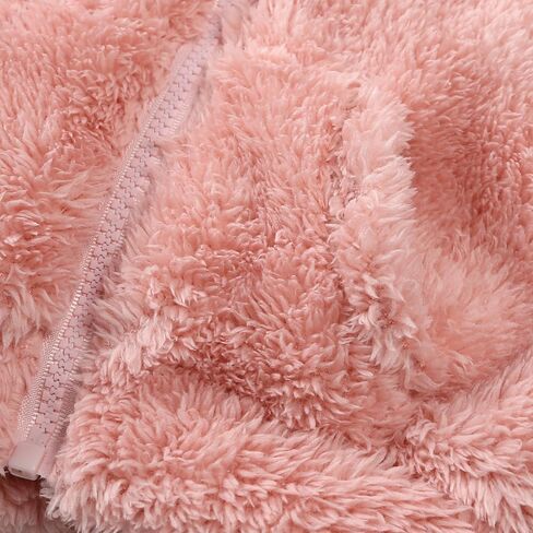 Feidoog Toddler Kids Fleece Hooded Jacket Coat with Ears Zipper Lightweight Long Sleeve Thick Warm Outerwear in Kuwait