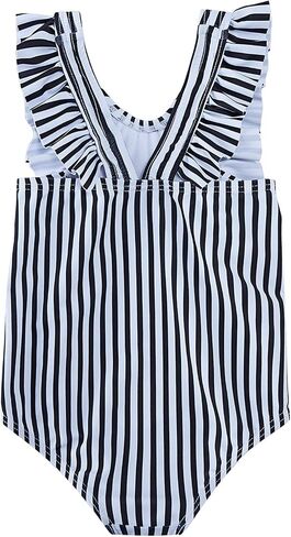 RAISEVERN Baby Girls Swimsuit Ruffles Bathing Suits Cute Beach Sport Swimming Backless Summer One Piece Swimwear 2-7 Years in Saudi Arabia