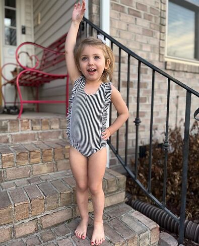 RAISEVERN Baby Girls Swimsuit Ruffles Bathing Suits Cute Beach Sport Swimming Backless Summer One Piece Swimwear 2-7 Years in Saudi Arabia