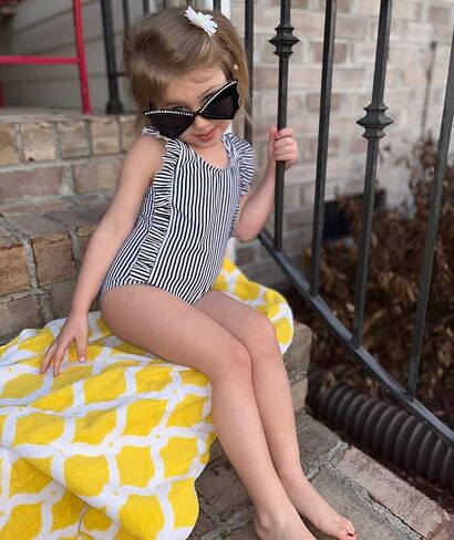 RAISEVERN Baby Girls Swimsuit Ruffles Bathing Suits Cute Beach Sport Swimming Backless Summer One Piece Swimwear 2-7 Years in Saudi Arabia