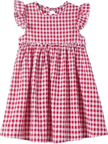 Csbks Toddler Baby Girls' Cotton-Linen Sundress with Ruffle Halter Sleeveless and Swing Dress in Kuwait