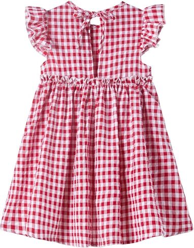 Csbks Toddler Baby Girls' Cotton-Linen Sundress with Ruffle Halter Sleeveless and Swing Dress in Kuwait
