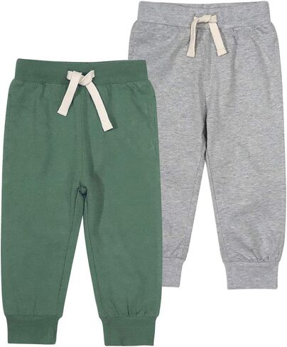 SUYEORLI طفل رضيع بنين بنات ركض السراويل القطنية اللون المشارب Sweatpants مع الرباط 1-6T in Kuwait