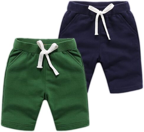 Boys Girls Summer Knit Sports Shorts | 3 pack toddler boys athletic shorts, elastic waistband, 100%Cotton breathable skin friendly, school & play, for 2-7T clothes in Saudi Arabia