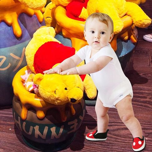 Disney Mickey & Minnie Mouse Infant Slip-On Shoes, Baby Crib Sneakers, Sizes 3–18 Months in Saudi Arabia