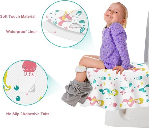 أغطية مقاعد المرحاض للاستعمال مرة واحدة، 50 قطعة محمولة ملفوفة بشكل فردي ومضادة للانزلاق وغطاء مرحاض مقاوم للماء للأطفال الصغار والكبار - السفر بالطائرة، رحلة على الطريق، تدريب الأطفال الصغار على استخدام المرحاض في الحمامات العامة in Kuwait