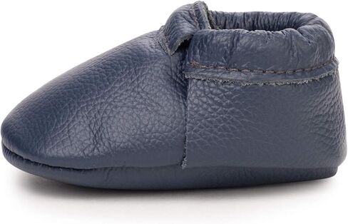 BirdRock Baby Fringeless Moccasins - Genuine Leather Boys and Girls Shoes for Newborns, Infants, Babies, Toddlers in Saudi Arabia