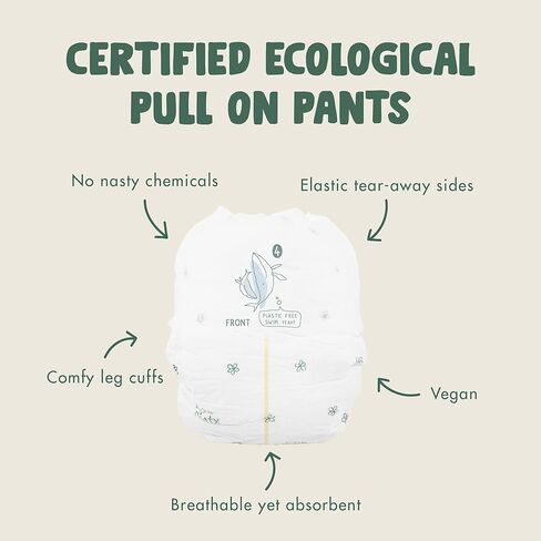 Eco by Naty Pull Ups - Hypoallergenic and Chemical-Free Training Pants, Highly Absorbent and Eco Friendly Pull Ups for Boys and Girls - Size (4) 2T-3T (18-33 lbs) - 22 Count in Kuwait