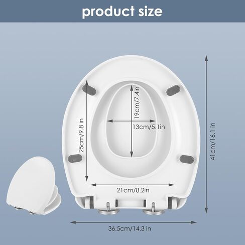 Toilet Seat with Built-In Toddler Seat，Potty Training Elongated or Oval Seat with Thickened Plastic Lid，Slow Close(white) in Kuwait