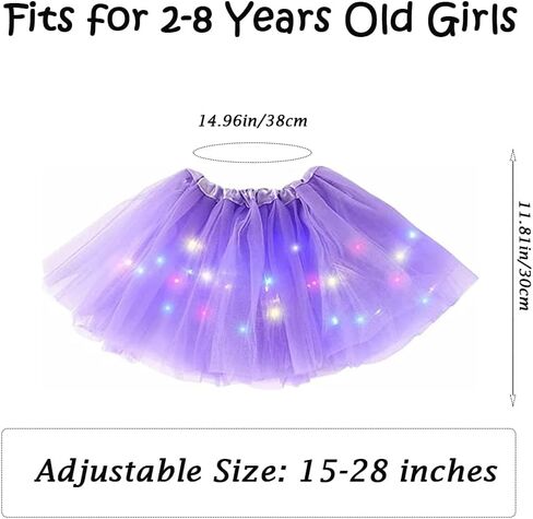 Girl Tutu Skirts, 2-8 Years Baby Girls Light Up LED Tutu Skirt Magic Light Princess LED Dancing Skirt Tulle Ballet in Saudi Arabia