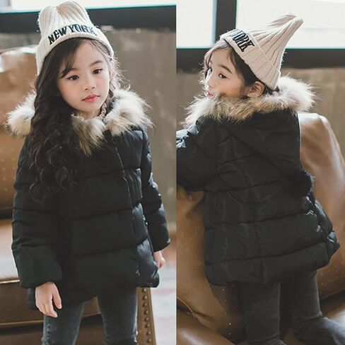 الجنية الطفل الرضيع الشتاء مقنعين سترة طفل معطف دافئ الفراء طوق يندبروف سنوسويت أبلى صبي فتاة طفل 12M-6T in Kuwait