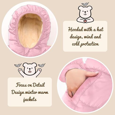 Winter Coats for Toddler Kids Infants Baby Boys Girls Light Puffer Warm Thick Hooded Down Jacket for 2-7 Years in Saudi Arabia