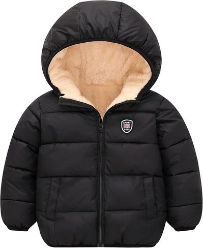 Winter Coats for Toddler Kids Infants Baby Boys Girls Light Puffer Warm Thick Hooded Down Jacket for 2-7 Years in Kuwait