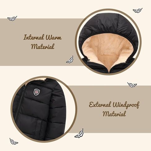 Winter Coats for Toddler Kids Infants Baby Boys Girls Light Puffer Warm Thick Hooded Down Jacket for 2-7 Years in Kuwait