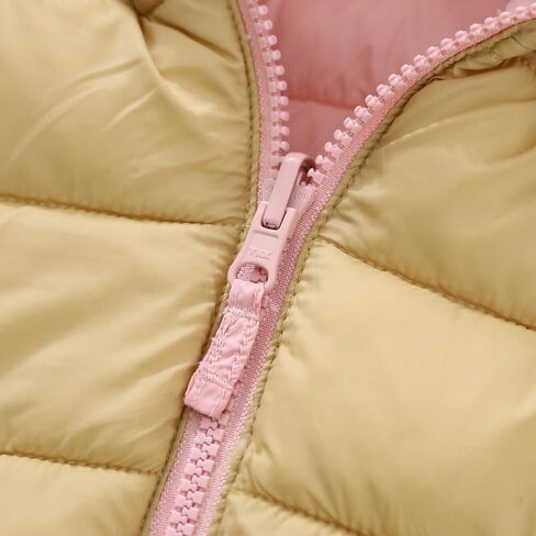 GLASH Kids Baby Girls Reversible Medium Weight Puffer Jacket Winter Hooded Coat in Kuwait