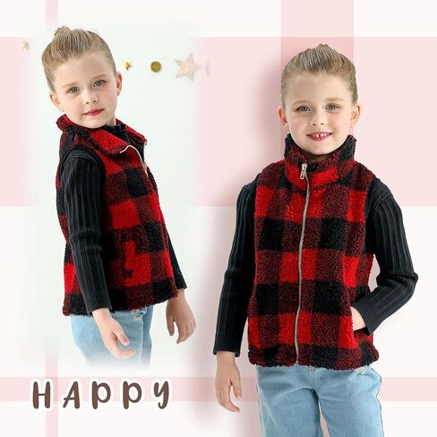 MAMAMI طفل سترة طفلة معطف الشتاء كامل زيبر الدافئة صدرية منقوشة جاكيت بلا إكمام وتتسابق سترة للأطفال 2-7T in Kuwait