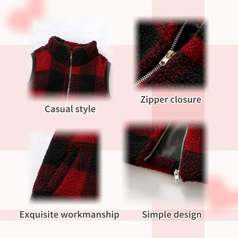 MAMAMI طفل سترة طفلة معطف الشتاء كامل زيبر الدافئة صدرية منقوشة جاكيت بلا إكمام وتتسابق سترة للأطفال 2-7T in Kuwait