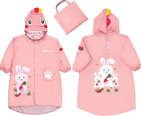 Trenovo Rain Poncho Kids, Waterproof Rain Coat with Hood, Lightweight Portable Toddler Rain Jacket for Children Boys Girls in Saudi Arabia