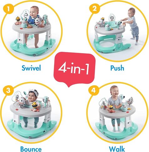 Tiny Love 4-in-1 Here I Grow Mobile Activity Center, Baby Walkers and Activity Center, Baby Activity Center with Interactive Toys and Developmental Activities, Meadow Days in Saudi Arabia