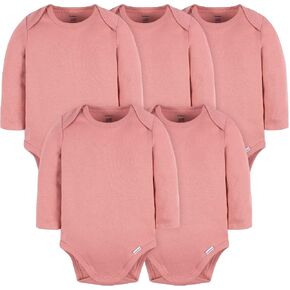Gerber Baby Boys & Girls Long Sleeve Onesies Multi-Pack Interlock 180 Gsm in Kuwait