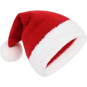 Zando Unisex Baby Santa Hat Warm Cotton Baby Christmas Hat Kitted Small Santa Hats Xmas Toddler Winter Hat Red Beanie in Kuwait