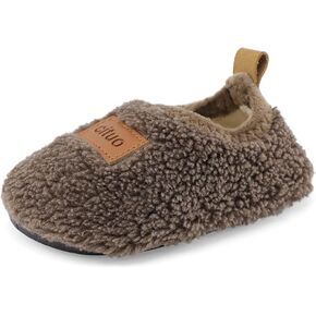 MK MATT KEELY Kids Toddler Houes Slippers Indoor Home Shoes Warm Lightweight Socks for Boys Girls Baby with Non-Slip Rubber Sole