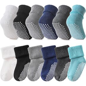 SDBING Baby Boys Girls Grips Socks Infant Toddlers Kids Non Slip Warm Thick Cotton Ankle Crew Socks with Grippers in Saudi Arabia