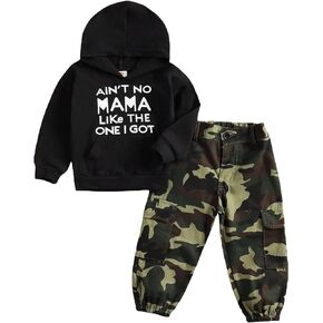 Fernvia Toddler Boys Clothes 2T 3T 4T 5T Fall Outfits Baby Hoodie Sweatshirt & Camouflage Pants Set Kids Winter Sweatsuit