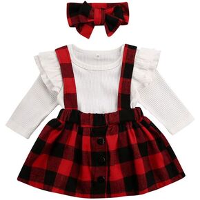 الوليد طفلة تنورة مجموعة كشكش كم طويل تي شيرت + الحمالة اللباس العام + عقال الزي مجموعة in Kuwait