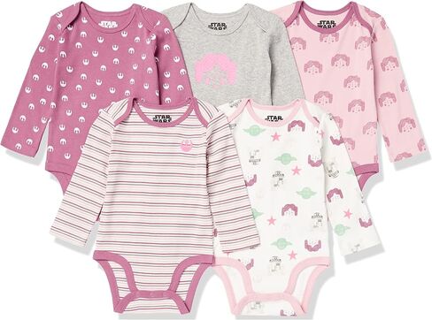 أمازون أساسيات ديزني | أعجوبة | حرب النجوم | سالوبيت للفتيات بأكمام طويلة من Princess Baby، عبوة من 5 قطع in Kuwait