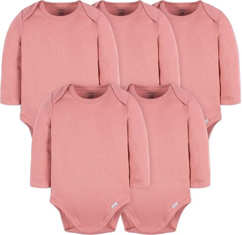 Gerber Unisex Baby Long Sleeve Solid Onesies Multi-pack Interlock 180 Gsm in Saudi Arabia