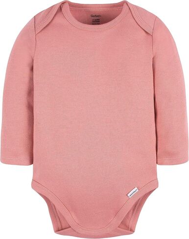 Gerber Unisex Baby Long Sleeve Solid Onesies Multi-pack Interlock 180 Gsm in Saudi Arabia