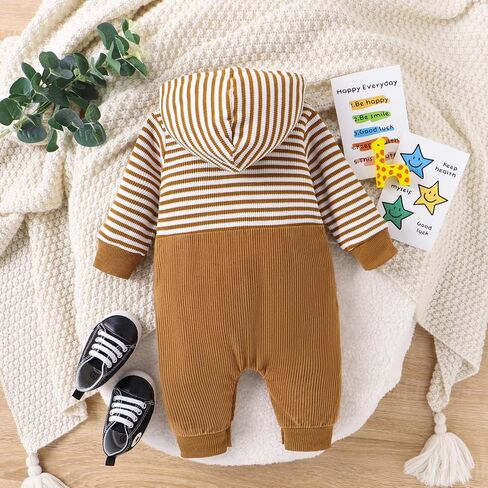 Baby Boy Clothes Newborn Hoodie Romper Fall Winter One-piece Outfit Infant Cute Cartoon Clothing Set 0-18 Months in Saudi Arabia