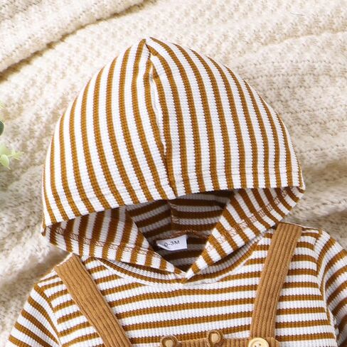 Baby Boy Clothes Newborn Hoodie Romper Fall Winter One-piece Outfit Infant Cute Cartoon Clothing Set 0-18 Months in Saudi Arabia