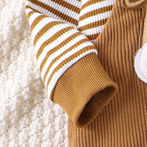 Baby Boy Clothes Newborn Hoodie Romper Fall Winter One-piece Outfit Infant Cute Cartoon Clothing Set 0-18 Months in Saudi Arabia