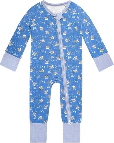 Rayon of Bamboo Pajamas Rompers 2 Way Zipper Long Sleeve Footless Rompers in Saudi Arabia