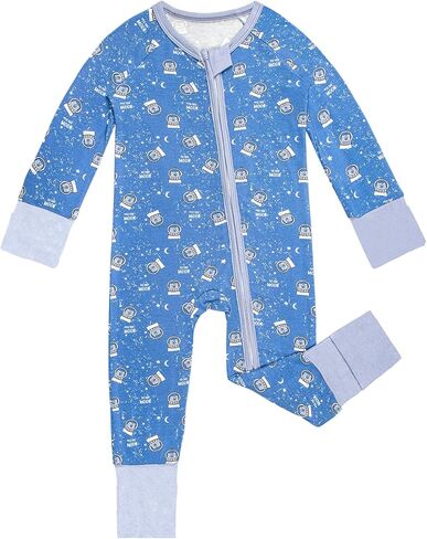Rayon of Bamboo Pajamas Rompers 2 Way Zipper Long Sleeve Footless Rompers in Saudi Arabia