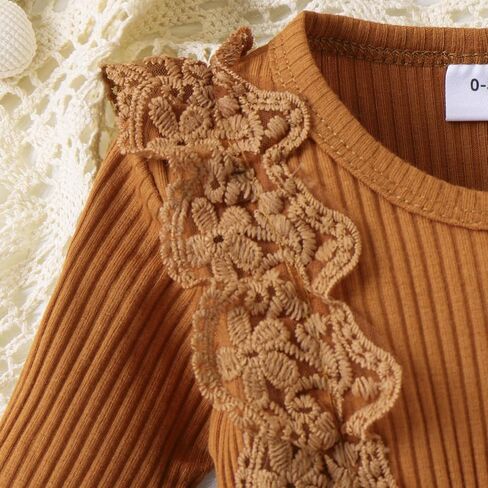 Baby Girl Clothes Fall Winter Outfit Plaid Romper Long Sleeve Dress Lace Ruffles Bodysuit with Bow Headband in Saudi Arabia
