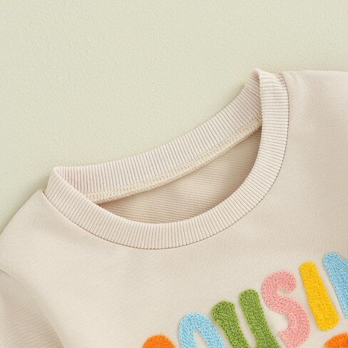 VISGOGO Infant Baby Boy Girls Big Lil Bro Big Lil Sis Matching Set Sweatshirt Romper Embroidery Sweater Toddler Clothes in Saudi Arabia