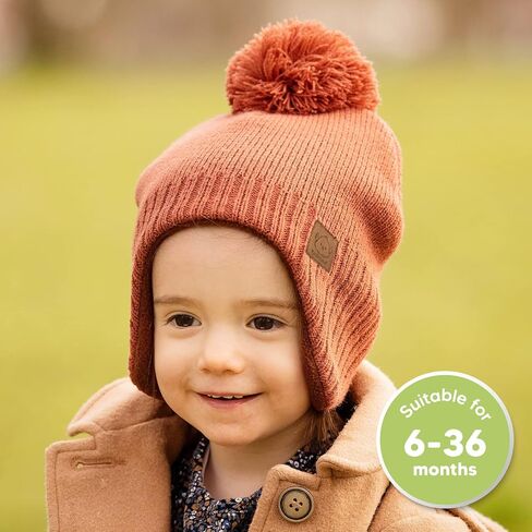 KeaBabies Baby Beanies, Winter Baby Hats for Boys, Girls (Gray, 0-6M) | Toddler Winter Hat, Stay Cozy & Warm with Earflap Muff & Pom, Soft & Stretchy Beanies for Infant, Newborn, Cute Colors in Saudi Arabia