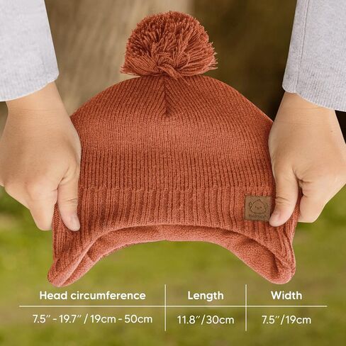 KeaBabies Baby Beanies, Winter Baby Hats for Boys, Girls (Gray, 0-6M) | Toddler Winter Hat, Stay Cozy & Warm with Earflap Muff & Pom, Soft & Stretchy Beanies for Infant, Newborn, Cute Colors in Saudi Arabia