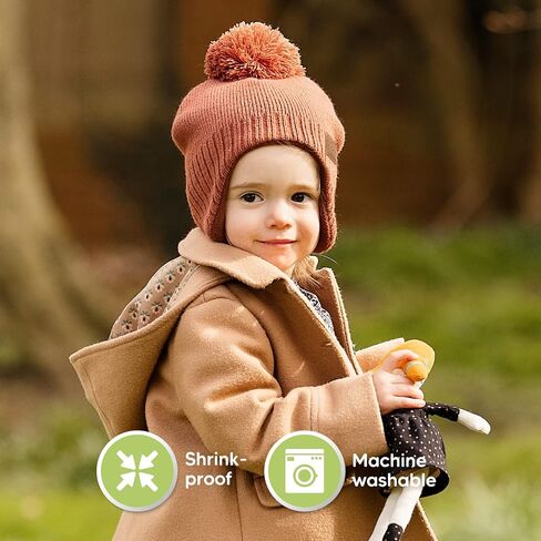 KeaBabies Baby Beanies, Winter Baby Hats for Boys, Girls (Gray, 0-6M) | Toddler Winter Hat, Stay Cozy & Warm with Earflap Muff & Pom, Soft & Stretchy Beanies for Infant, Newborn, Cute Colors in Saudi Arabia