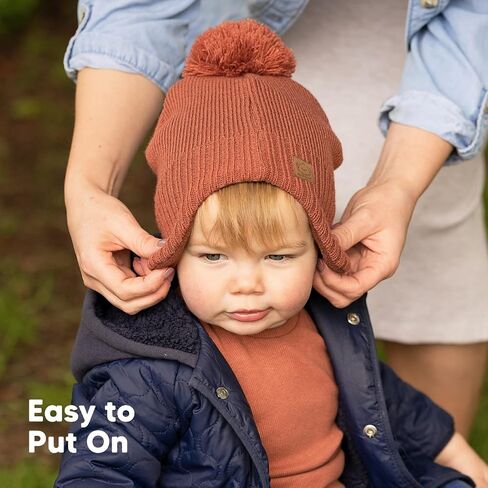 KeaBabies Baby Beanies, Winter Baby Hats for Boys, Girls (Gray, 0-6M) | Toddler Winter Hat, Stay Cozy & Warm with Earflap Muff & Pom, Soft & Stretchy Beanies for Infant, Newborn, Cute Colors in Saudi Arabia