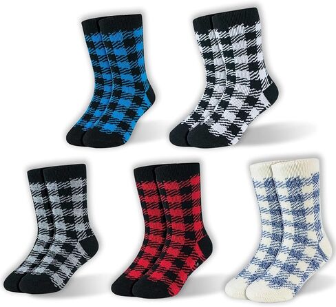 HOT FEET Toddler Crew Warm Thermal 5/6 Pack Socks Soft Thick Brushing, 2-4 Y (7-10 US) 5 Pack in Kuwait