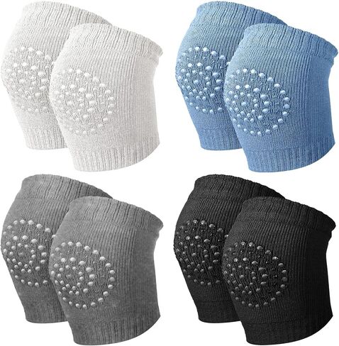 Haysandy 4 Pairs Baby Knee for Crawling Anti Slip Baby Crawling Pad Elastic Knee Sleeve Leg Toddler Warmer in Saudi Arabia