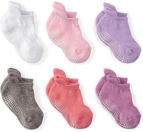 LA ACTIVE Non Slip Grip Ankle Boys and Girls Socks with Non Skid for Babies Toddlers and Kids Back to School 0-10 Years in Saudi Arabia