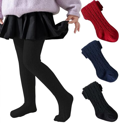 Baby Girl Tights Toddler Tights Cotton Leggings Pantyhose Newborn Infant | Cable Knit Stockings Winter in Saudi Arabia