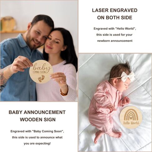 Pregnancy Announcement, Coming Soon Baby Announcement For Grandparents Dad Husband Family, Pregnancy Reveal Ideas, Gender Reveal Baby Shower Gifts -Felt Letter Board, Baby Onesie, Booties, Wooden Sign in Kuwait