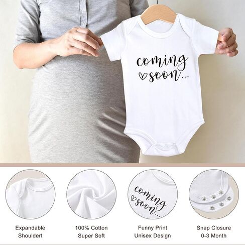 Pregnancy Announcement, Coming Soon Baby Announcement For Grandparents Dad Husband Family, Pregnancy Reveal Ideas, Gender Reveal Baby Shower Gifts -Felt Letter Board, Baby Onesie, Booties, Wooden Sign in Kuwait