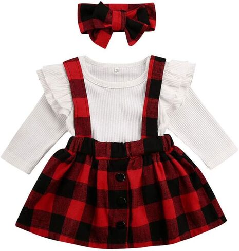 الوليد طفلة تنورة مجموعة كشكش كم طويل تي شيرت + الحمالة اللباس العام + عقال الزي مجموعة in Kuwait